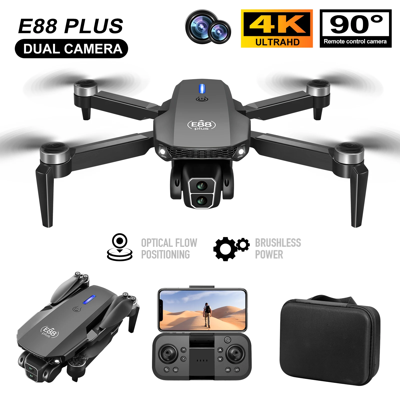 Rc Helicopter Electric - Nuovo drone quadricottero E88 Plus: 90